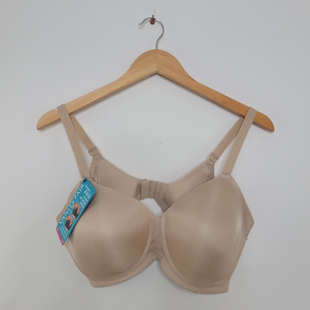 *3/$25 Vanity Fair Beauty Back Full Figure Wirefree Extended Side Bra 38D Tan